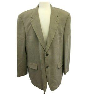 Alfani Suit Jacket Blazer Sports Coat Mens 46R Tan Beige Khaki 46 Regular